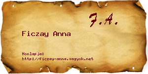 Ficzay Anna névjegykártya
