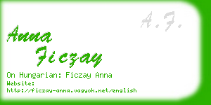 anna ficzay business card
